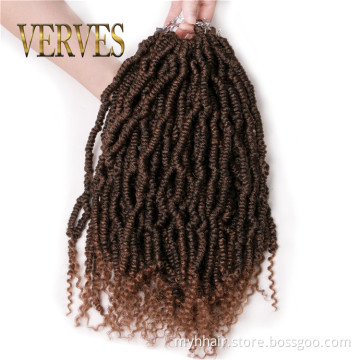 Spring Twist culry kinky Crochet Braid Hair Extensions 12 inch,24 strands/pack Synthetic ombre Pre Stretched Braid Hair